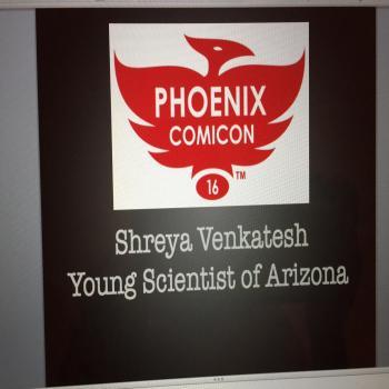 Shreya Venkatesh received 'Young Scientist of Arizona' for her research presentation and science communication on the Parkinson's project she has been working @ CUbiC since Oct 2014